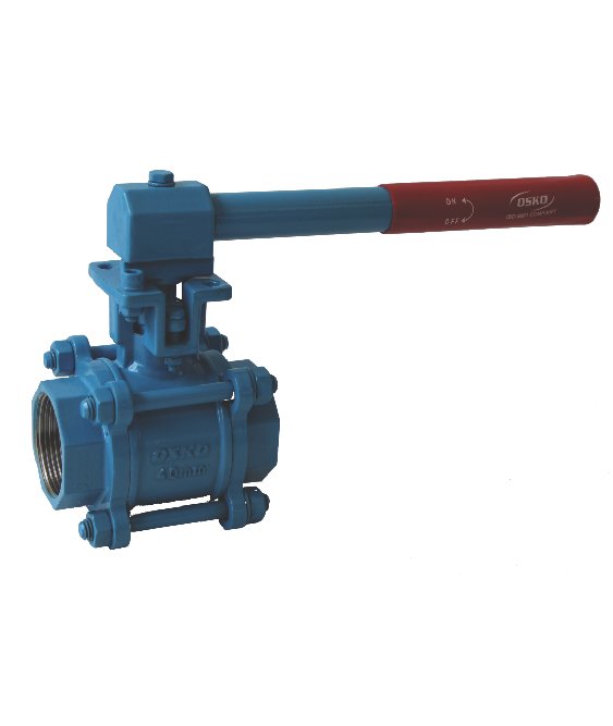 3-Piece IC Screwed End Ball Valves With ISO Pad